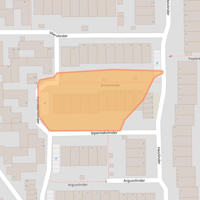 Kaart van postcodegebied 2317JX.