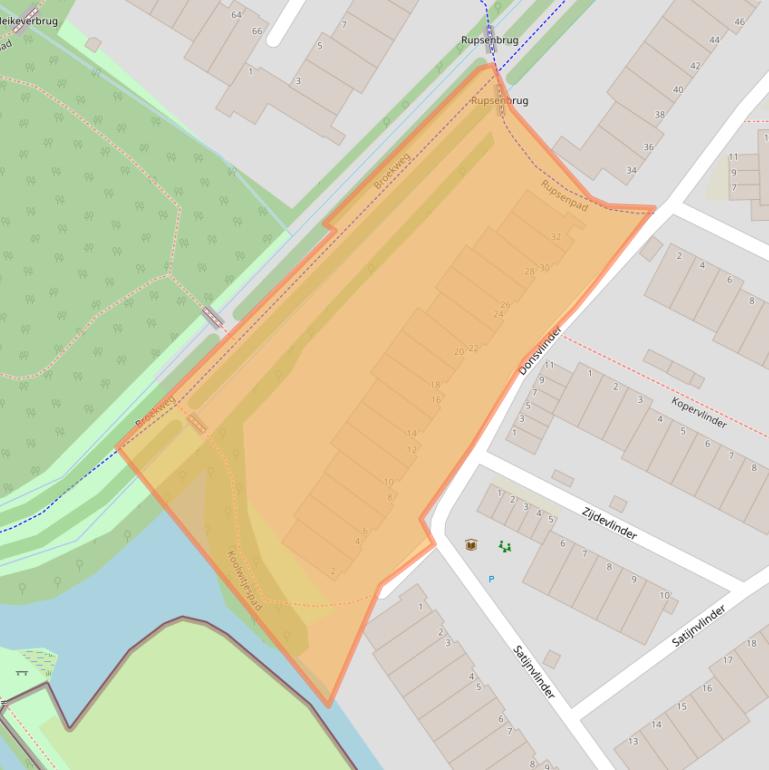 Kaart van postcodegebied 2317KE.