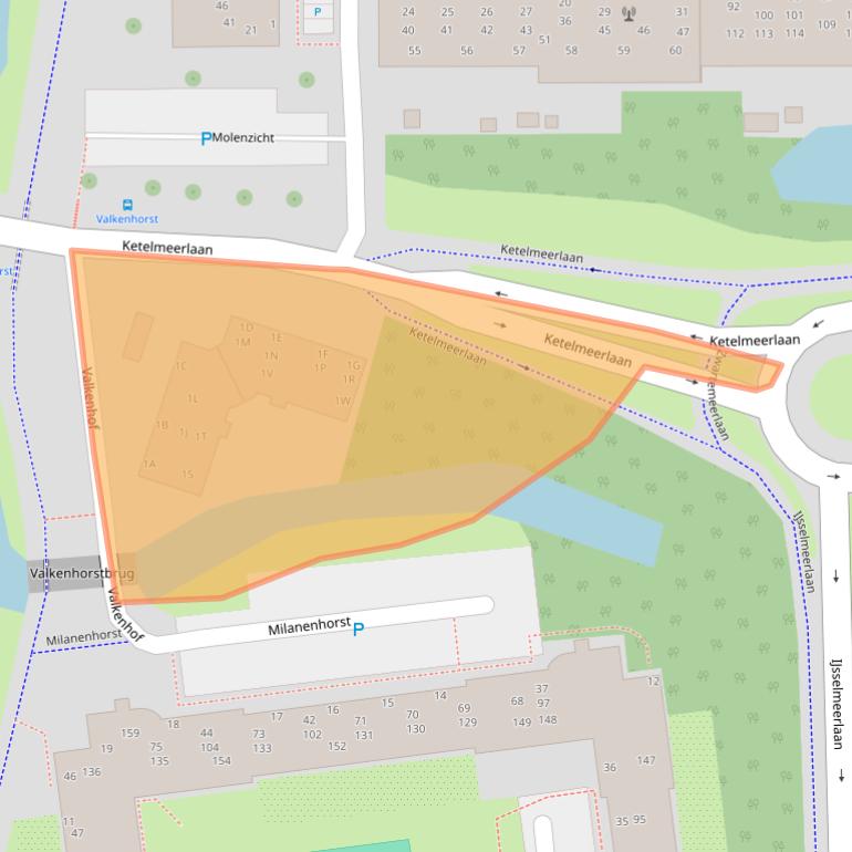 Kaart van postcodegebied 2317KK.