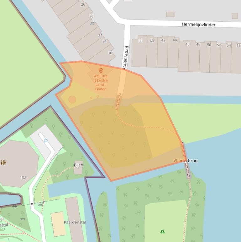 Kaart van postcodegebied 2317KM.