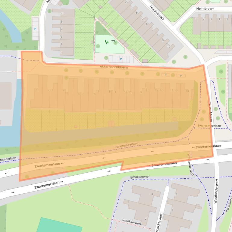 Kaart van postcodegebied 2317KP.