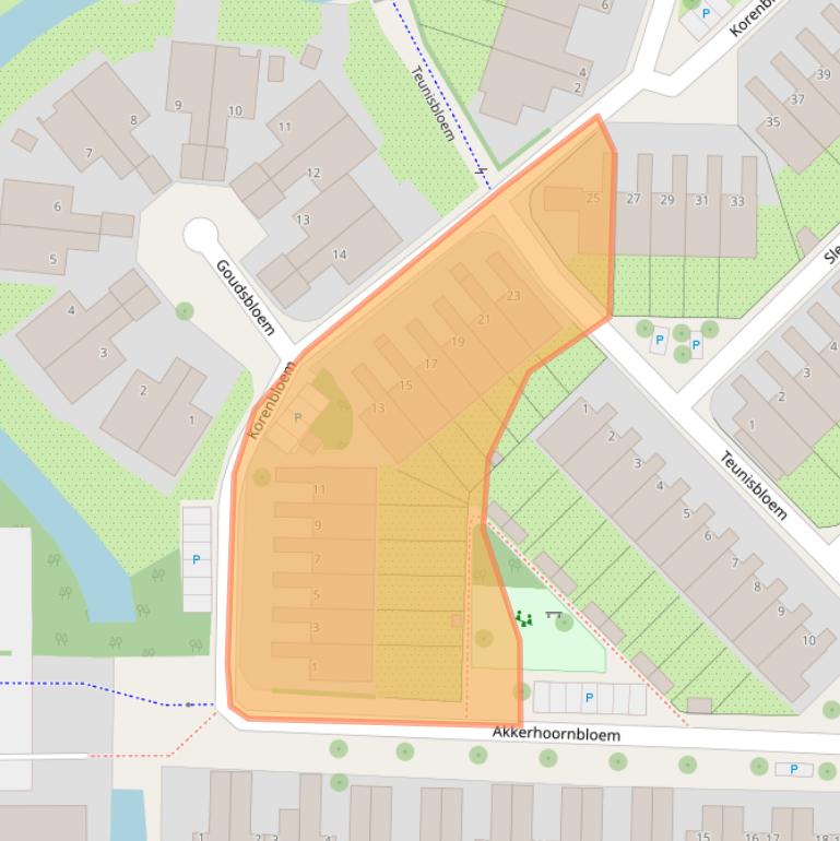 Kaart van postcodegebied 2317KT.