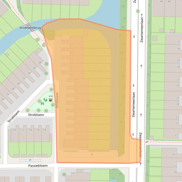 Kaart van postcodegebied 2317LD.