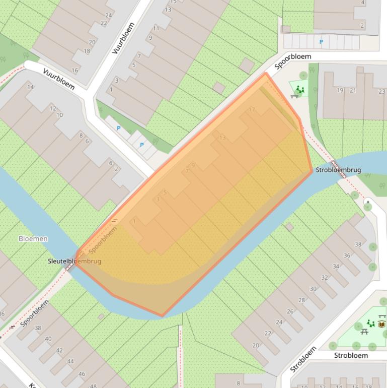Kaart van postcodegebied 2317LG.