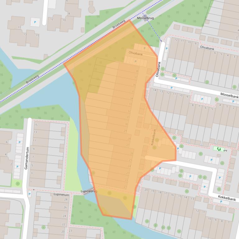 Kaart van postcodegebied 2317MB.