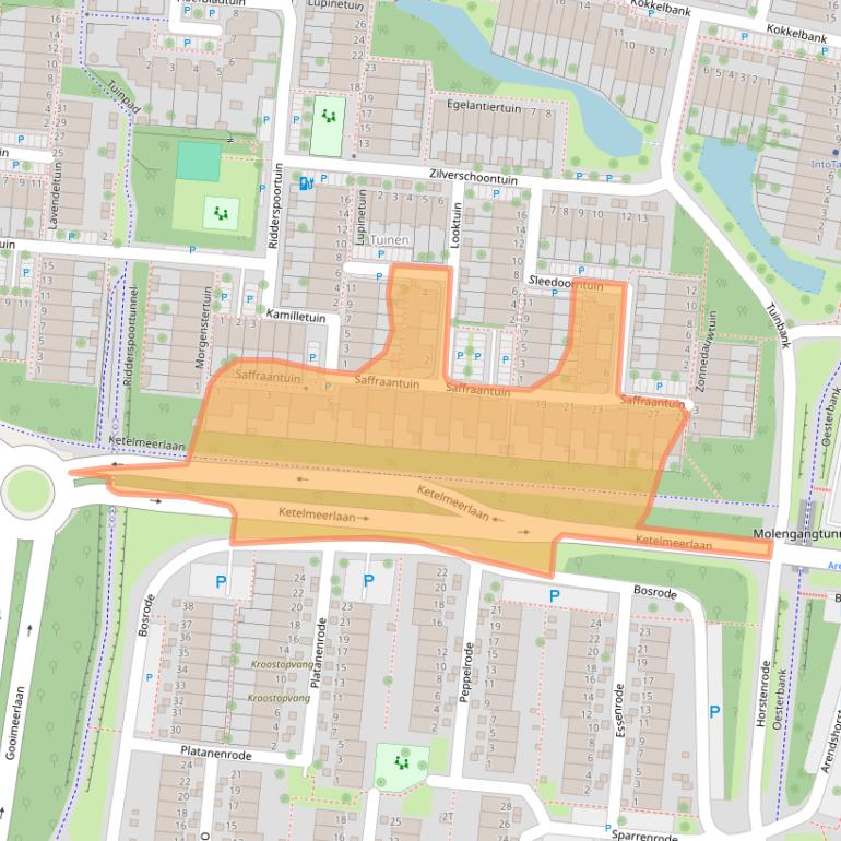 Kaart van postcodegebied 2317MS.