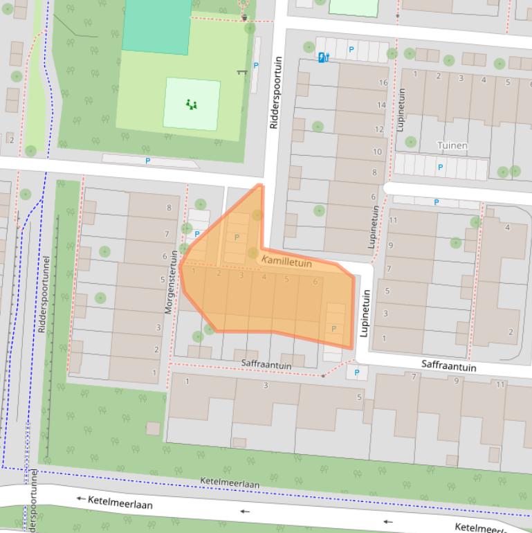 Kaart van postcodegebied 2317NA.