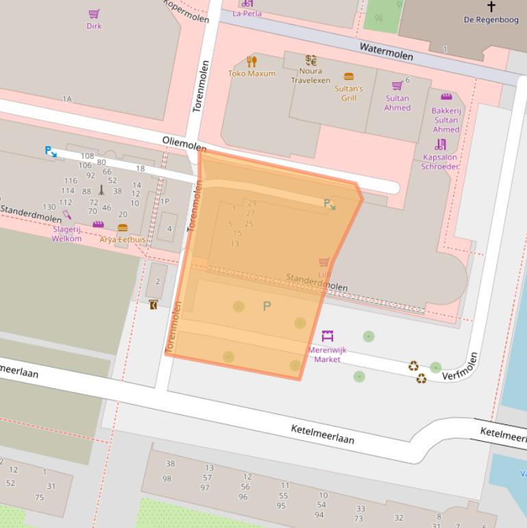 Kaart van postcodegebied 2317NV.