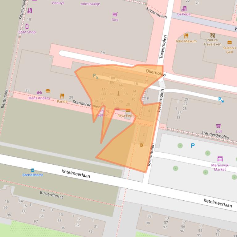 Kaart van postcodegebied 2317NW.