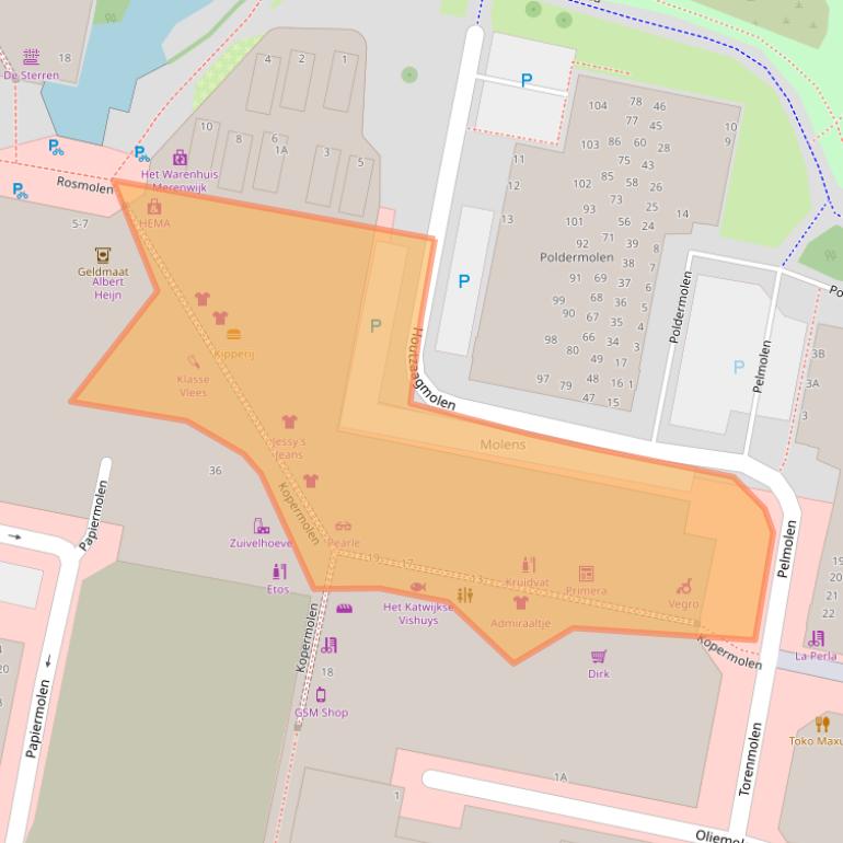 Kaart van postcodegebied 2317PA.