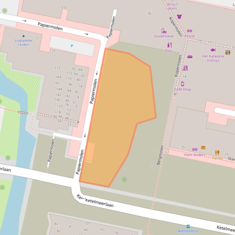 Kaart van postcodegebied 2317PM.