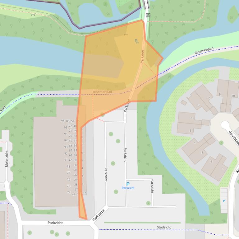 Kaart van postcodegebied 2317RB.