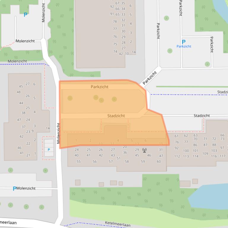 Kaart van postcodegebied 2317RM.