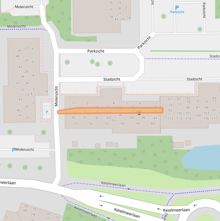 Kaart van postcodegebied 2317RN.