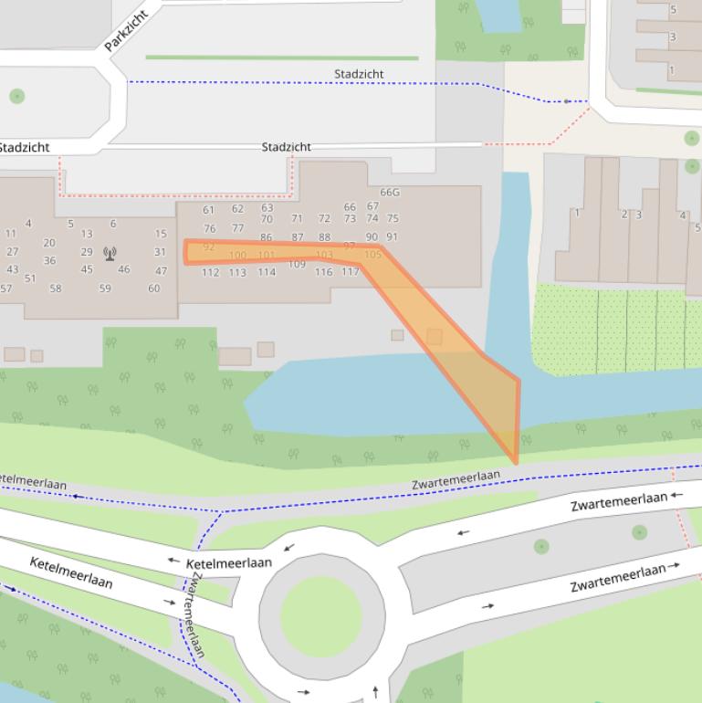 Kaart van postcodegebied 2317RV.