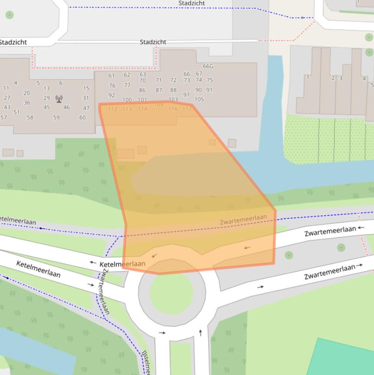 Kaart van postcodegebied 2317RW.