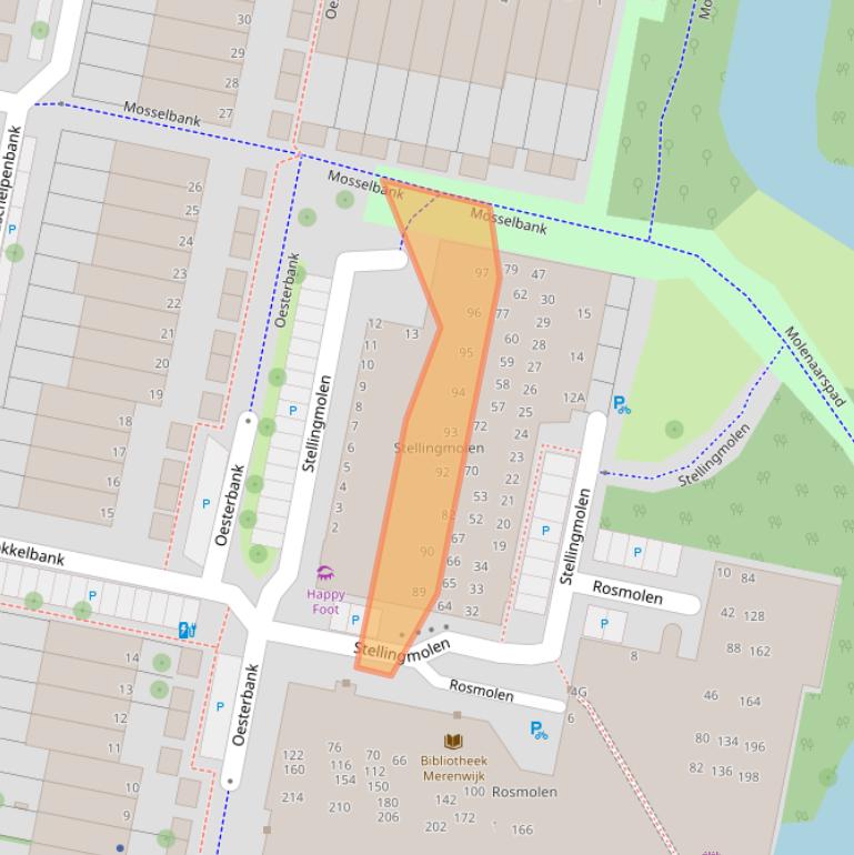 Kaart van postcodegebied 2317SH.