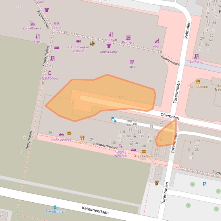 Kaart van postcodegebied 2317SR.