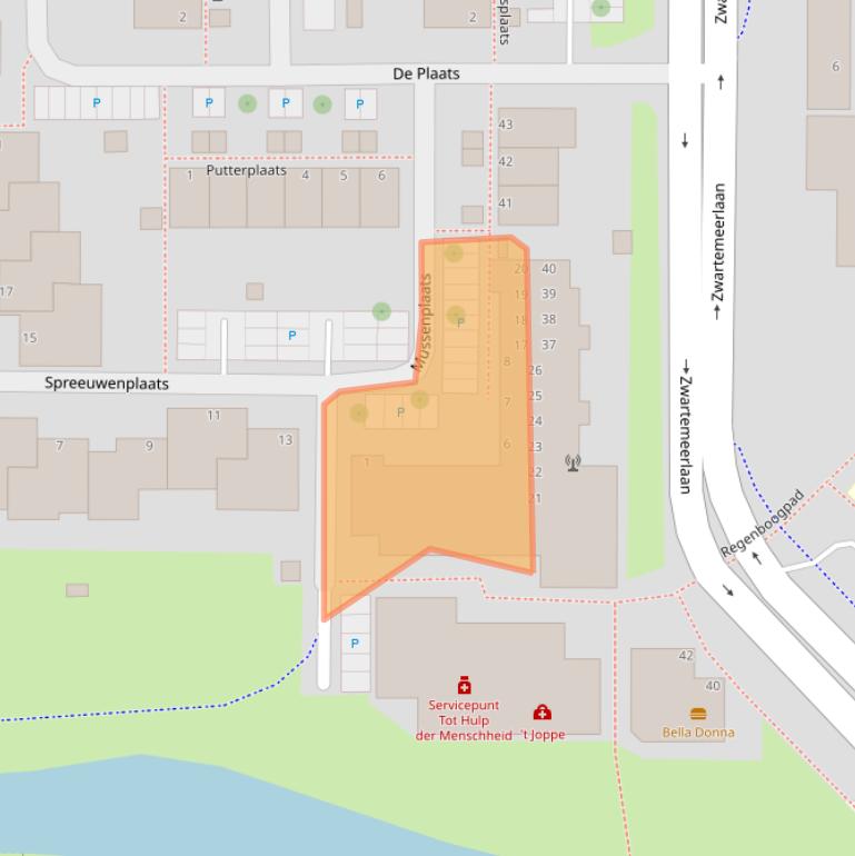 Kaart van postcodegebied 2317WB.