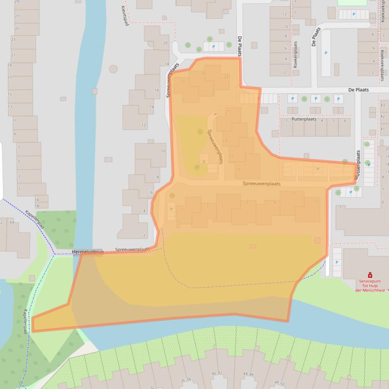 Kaart van postcodegebied 2317WD.