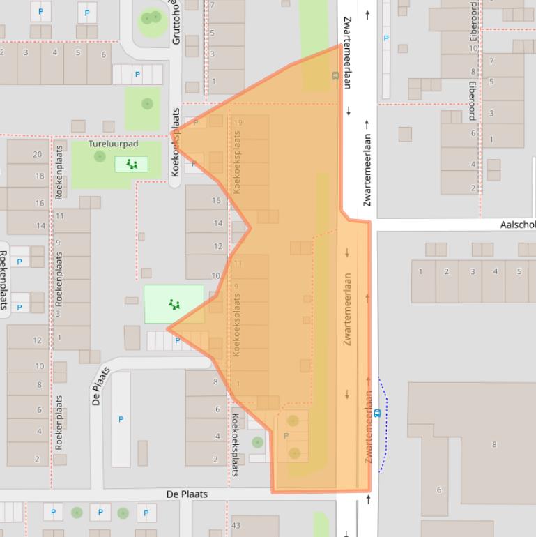 Kaart van postcodegebied 2317WH.