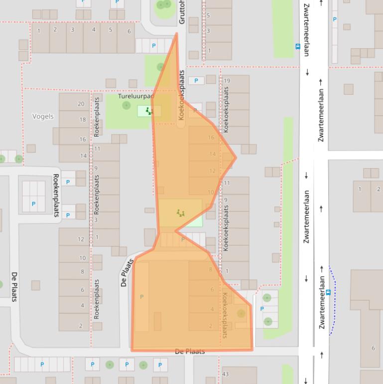 Kaart van postcodegebied 2317WJ.