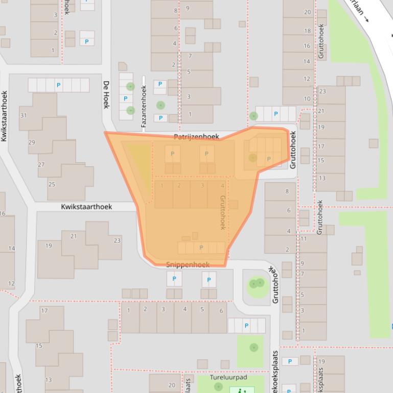Kaart van postcodegebied 2317WN.