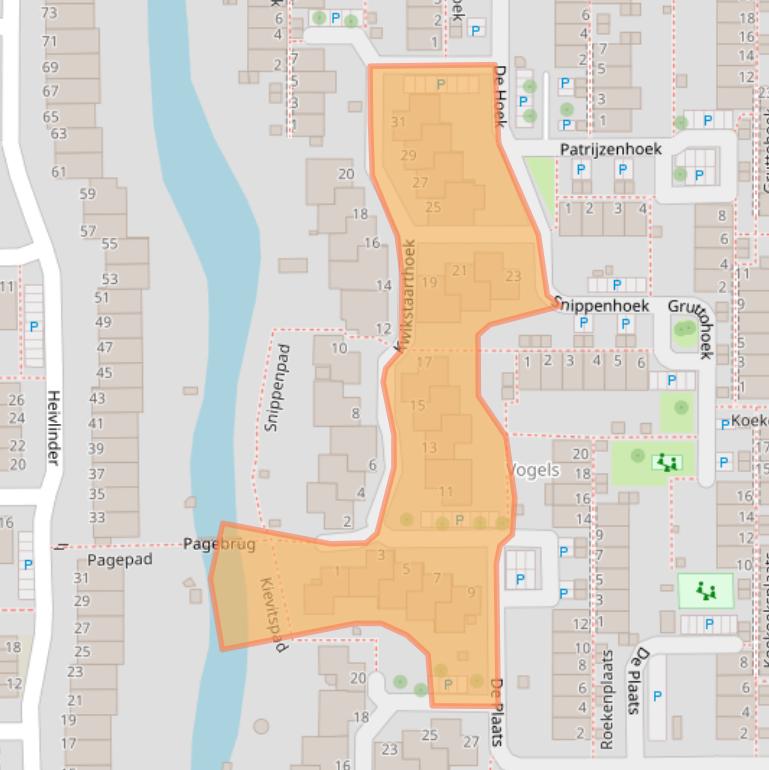 Kaart van postcodegebied 2317WT.