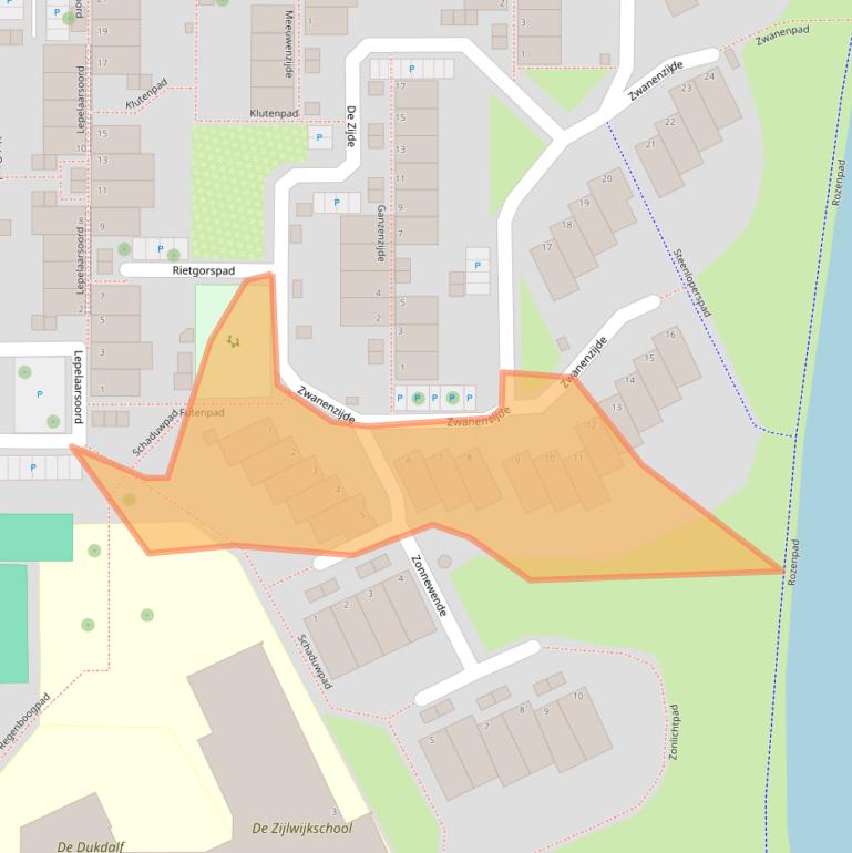 Kaart van postcodegebied 2317XB.