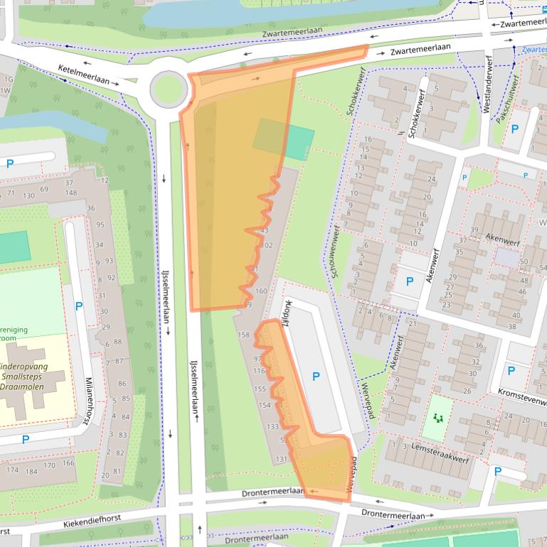 Kaart van postcodegebied 2317XX.