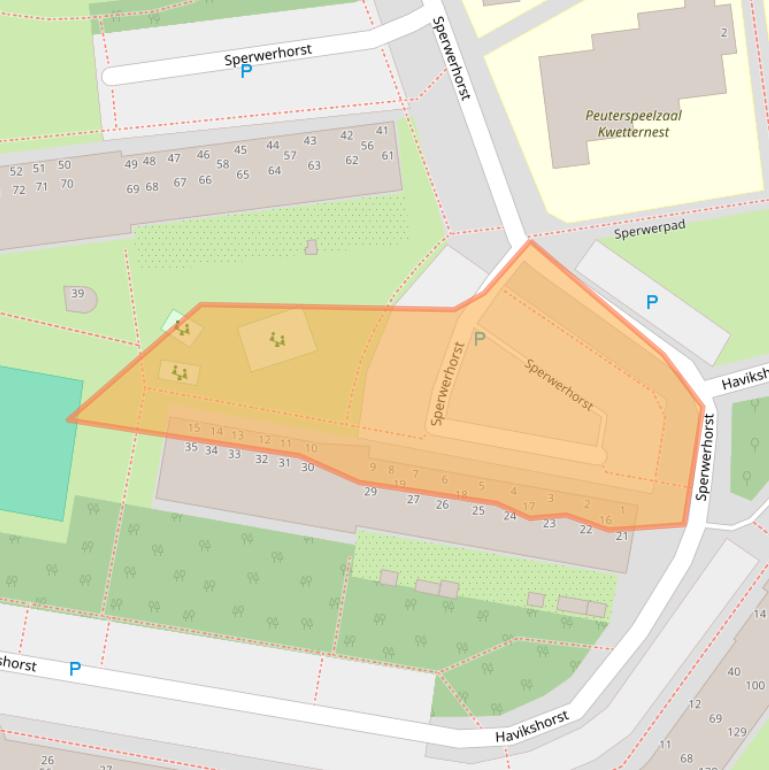 Kaart van postcodegebied 2317ZK.
