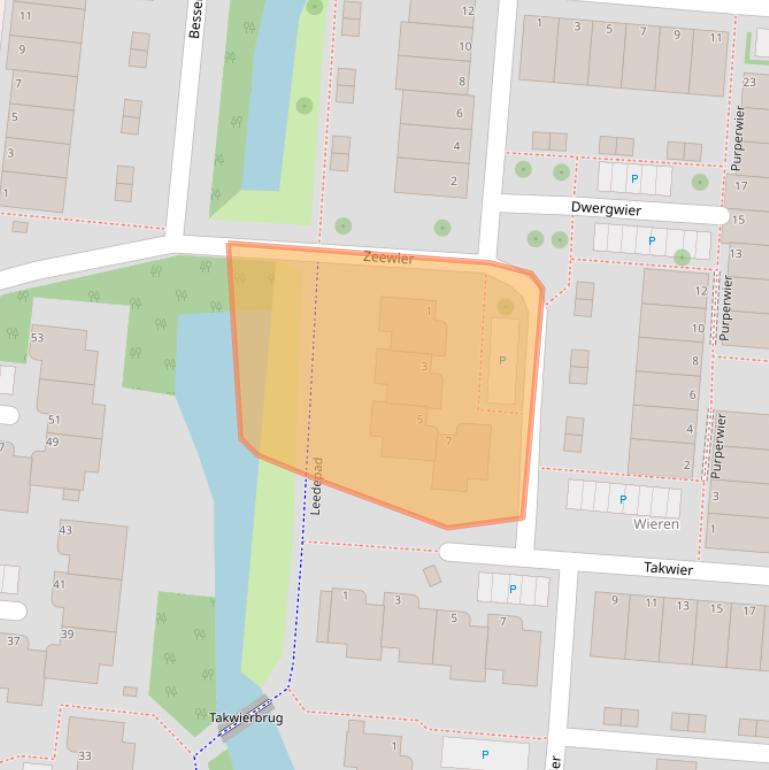 Kaart van postcodegebied 2318AC.