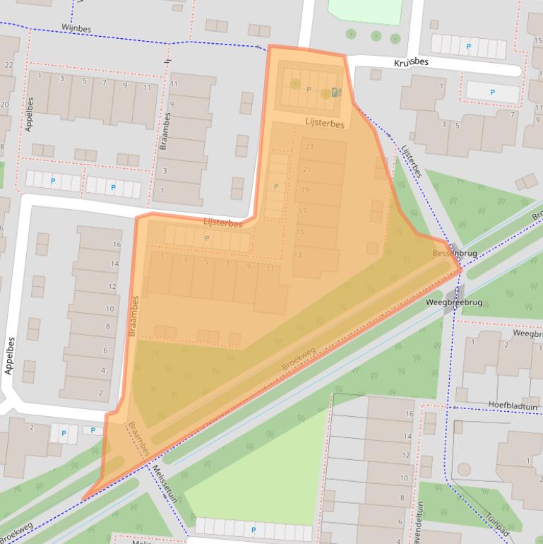 Kaart van postcodegebied 2318AH.