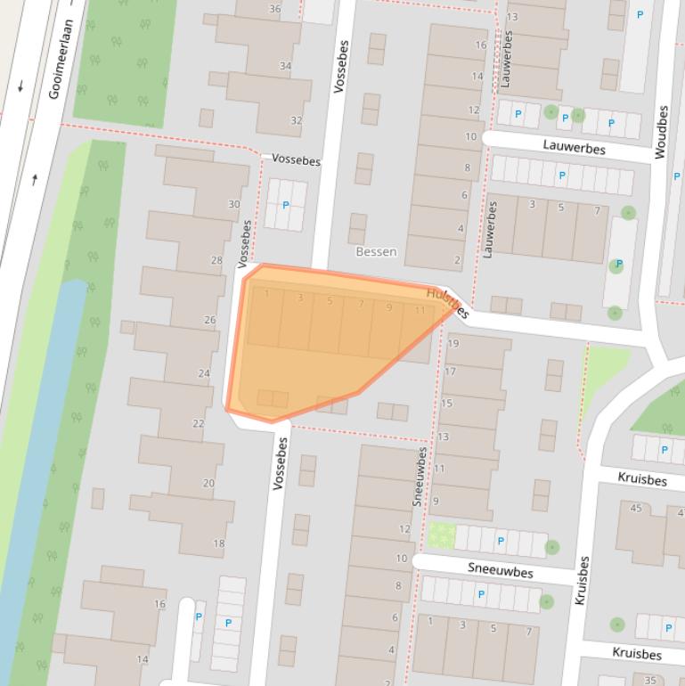 Kaart van postcodegebied 2318AS.