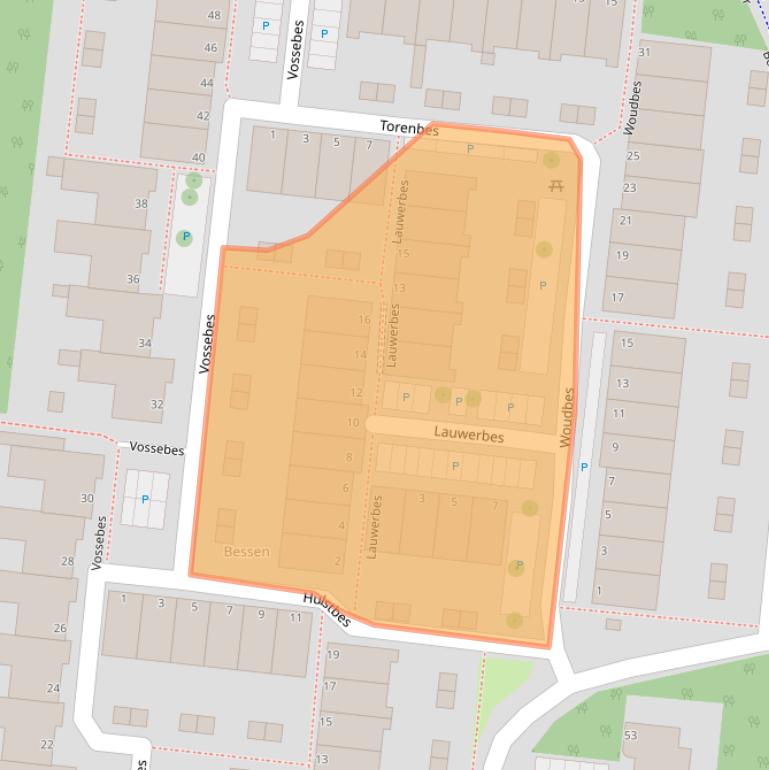 Kaart van postcodegebied 2318AT.