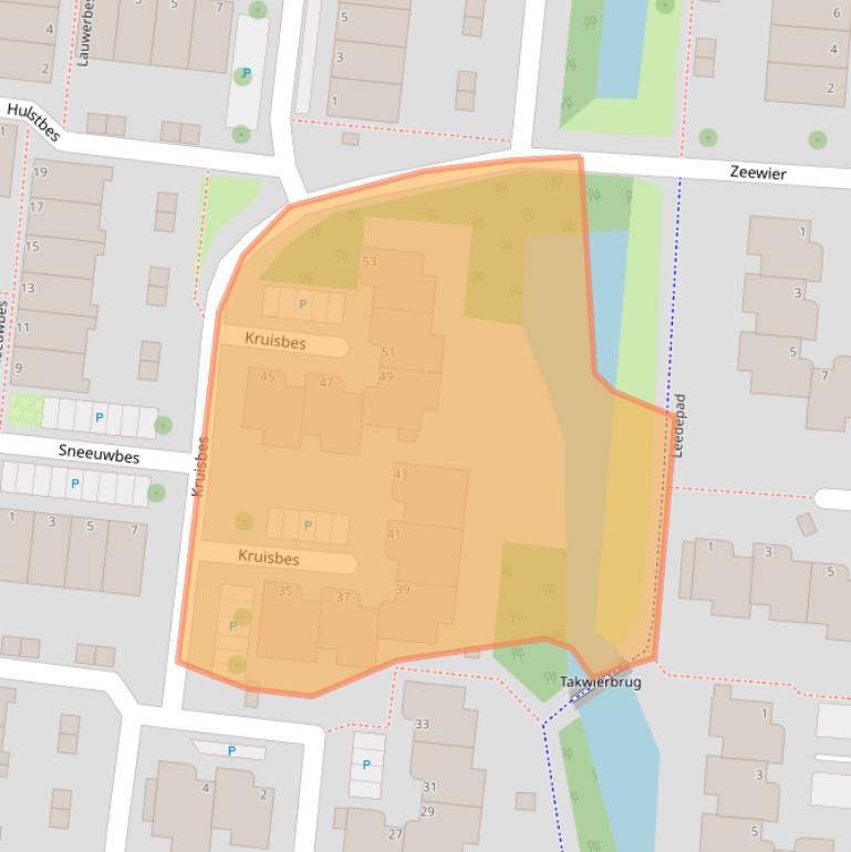 Kaart van postcodegebied 2318BA.