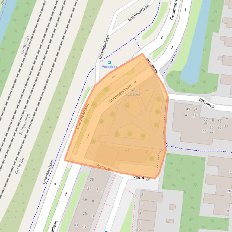 Kaart van postcodegebied 2318BG.