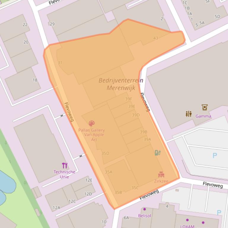 Kaart van postcodegebied 2318BX.