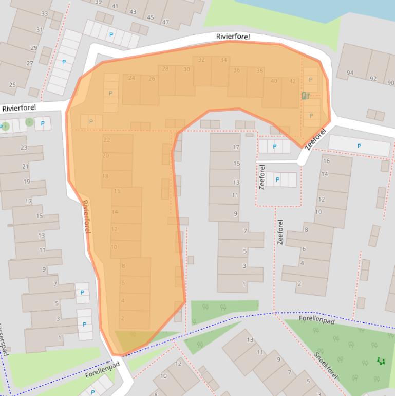 Kaart van postcodegebied 2318ME.
