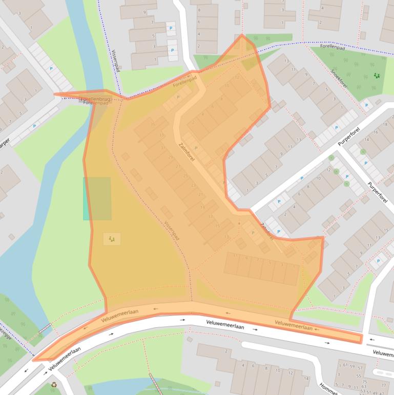 Kaart van postcodegebied 2318MH.