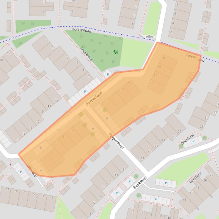 Kaart van postcodegebied 2318MK.