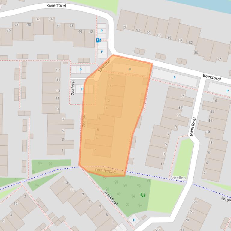 Kaart van postcodegebied 2318MP.