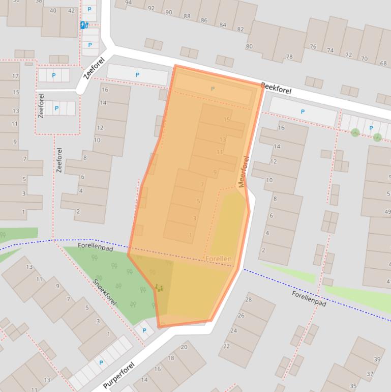 Kaart van postcodegebied 2318MR.