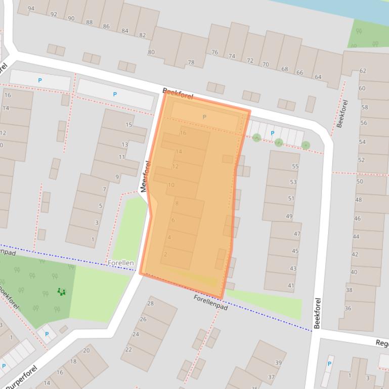 Kaart van postcodegebied 2318MS.