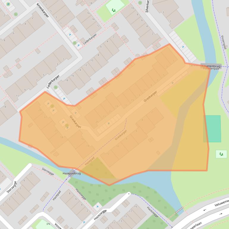 Kaart van postcodegebied 2318NA.