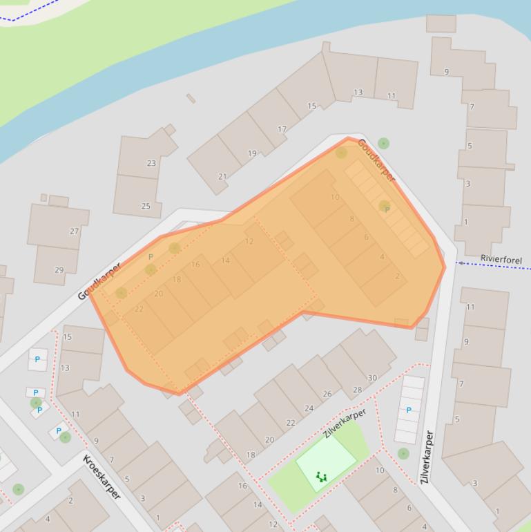 Kaart van postcodegebied 2318NE.