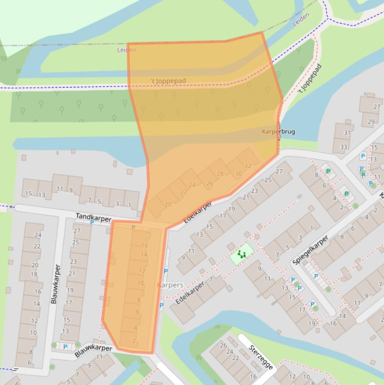 Kaart van postcodegebied 2318NK.