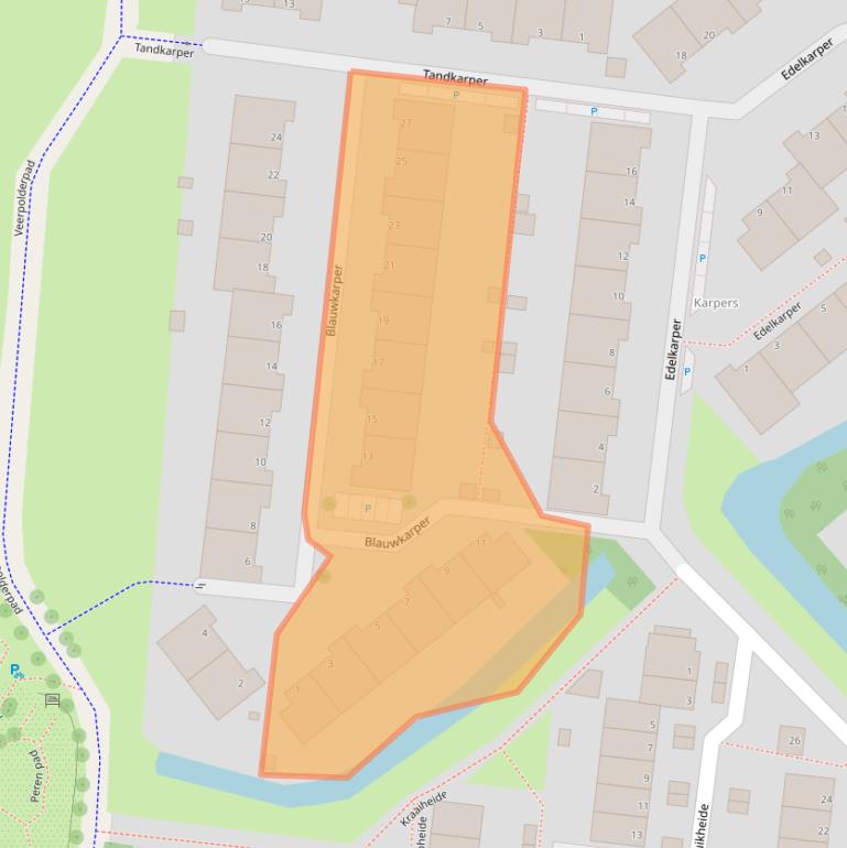 Kaart van postcodegebied 2318NM.