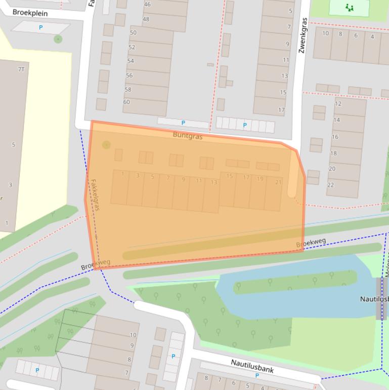 Kaart van postcodegebied 2318TA.