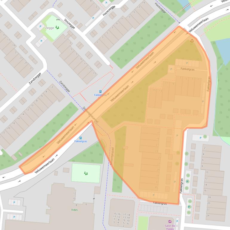 Kaart van postcodegebied 2318TB.